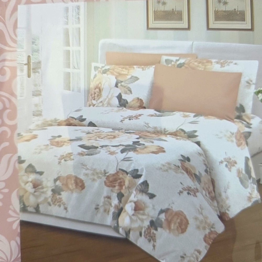 MRS BELLA HOME 6 UNITS SET KING SIZE BED SHEET FLORAL DESIGN